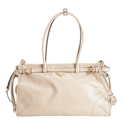 Bonnie Large Tote, Leather, Beige, 31 A3, S/DB, 2*